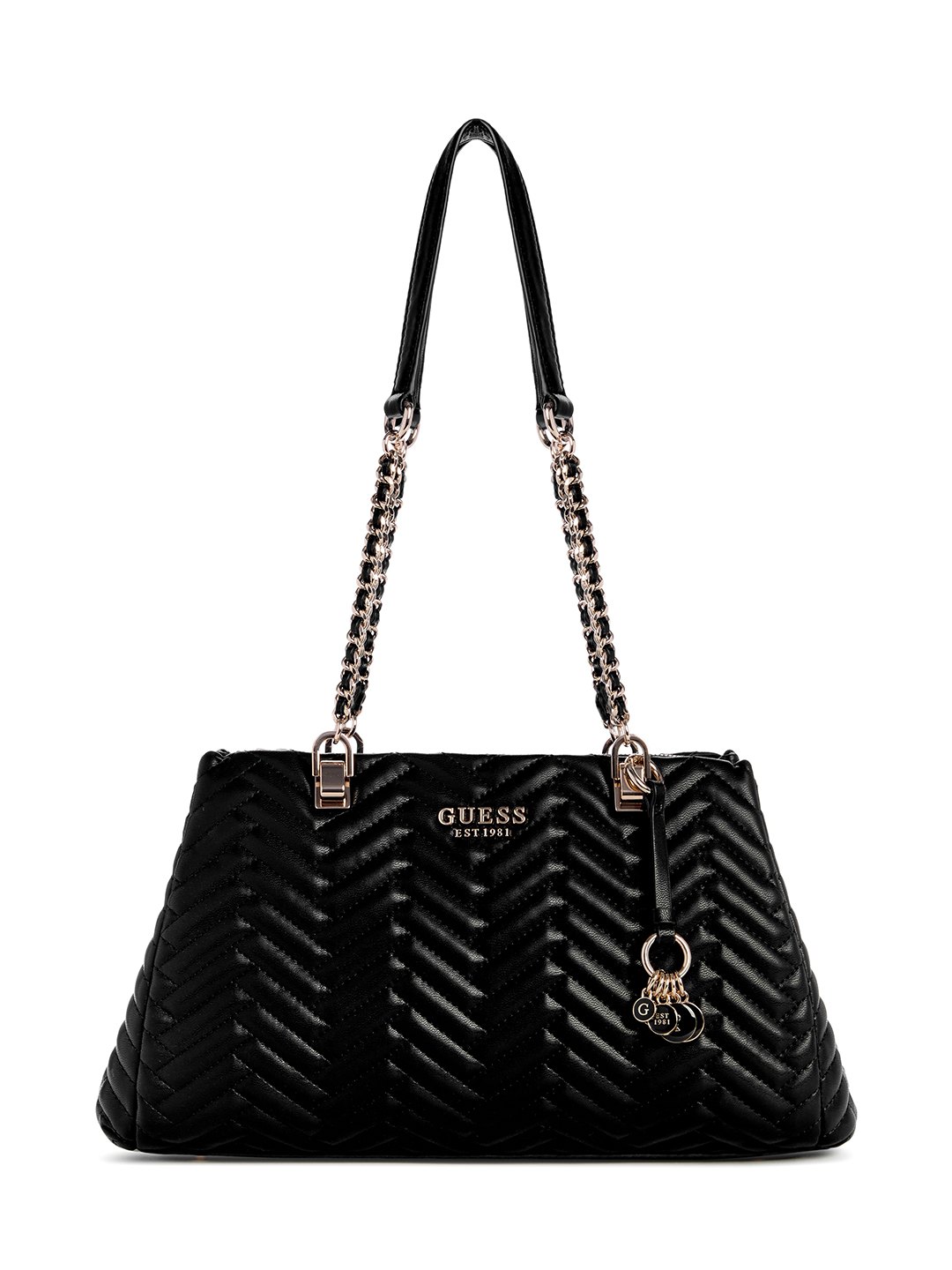 Black Textured Anning Shoulder Bag