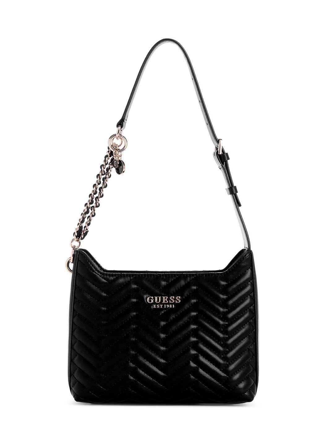 Black Textured Anning Shoulder Bag
