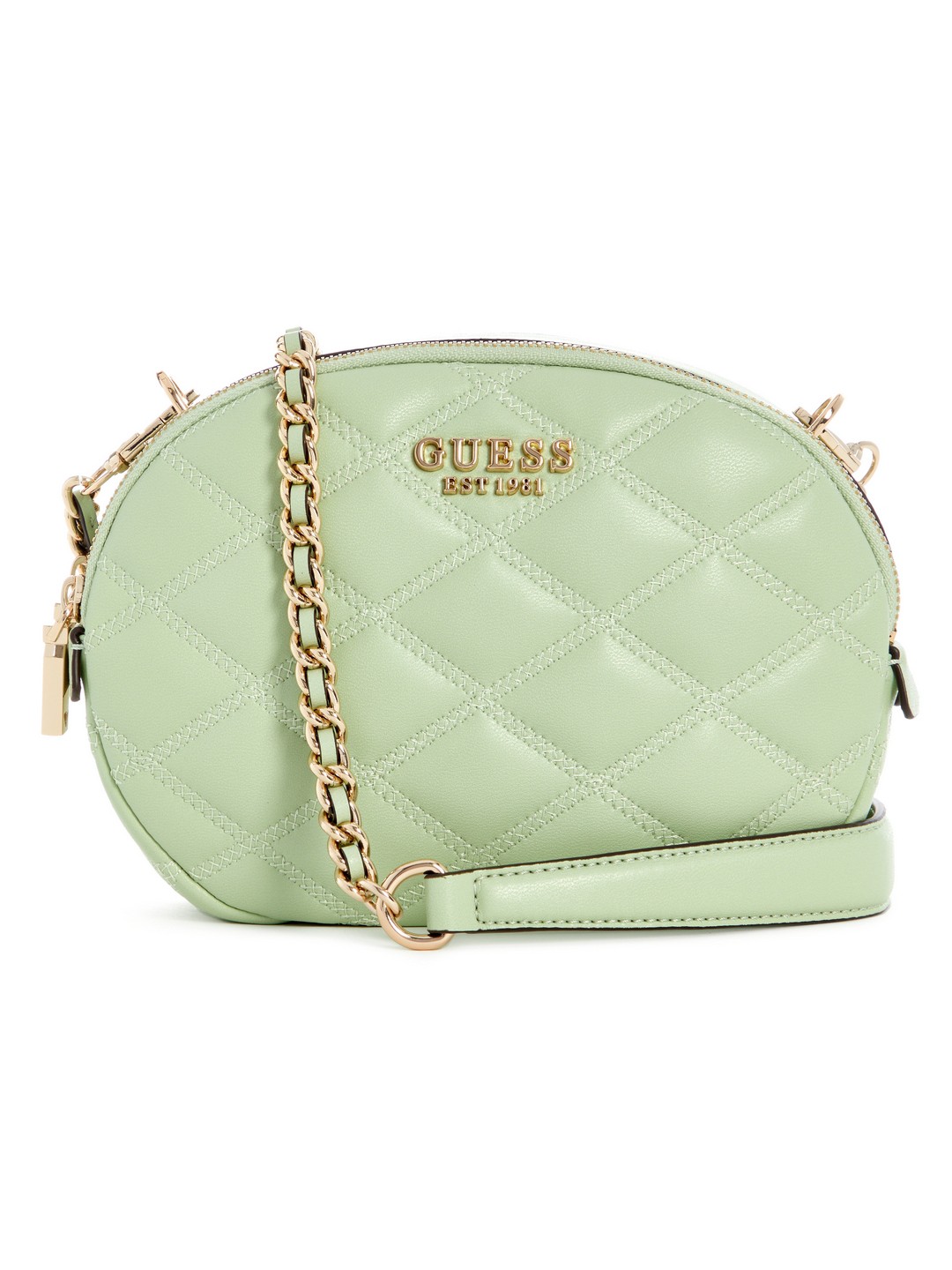 Guess Celadon Quilted Tamsin Double Zip Crossbody Bag