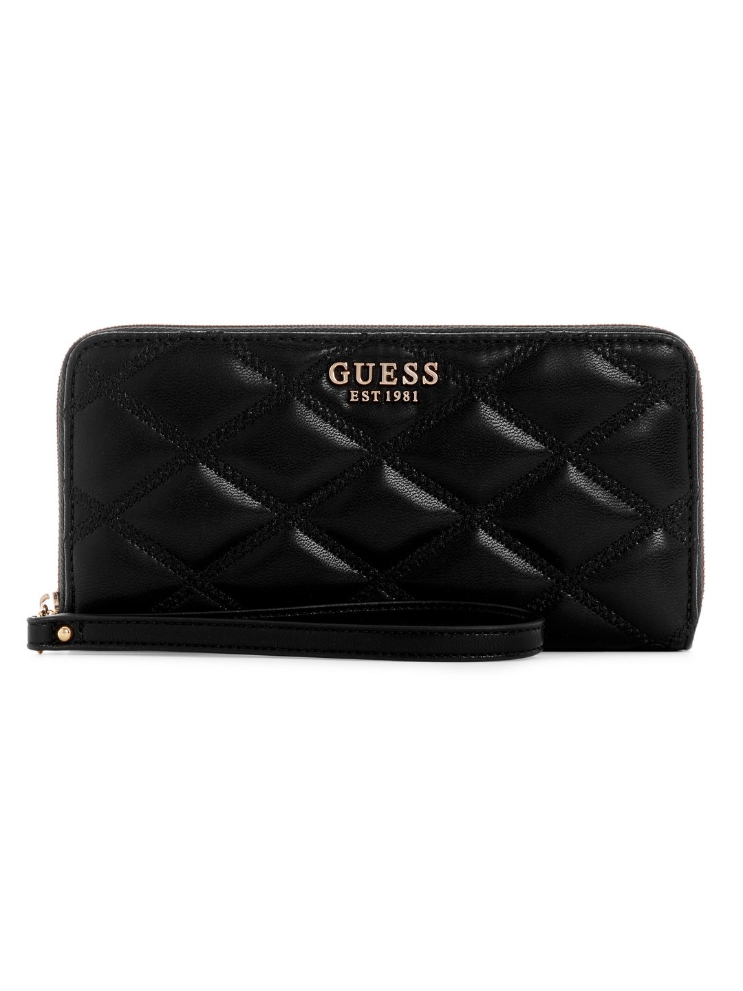 Guess Black Quilted Tamsin Large Zip Around Wallet