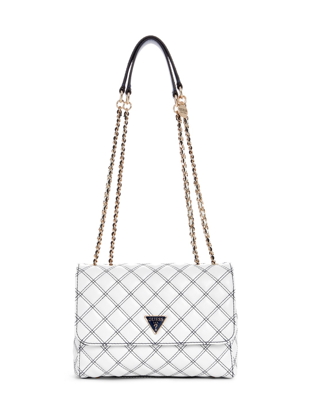White Quilted Polyurethane Cruise Vibe Convertible Shoulder Bag