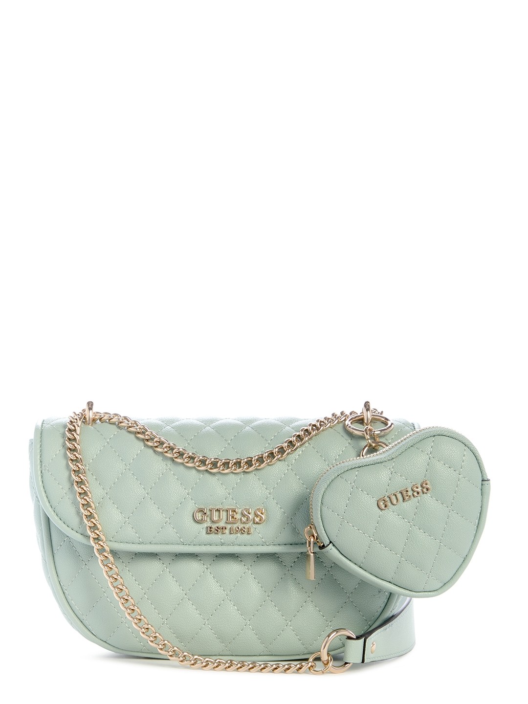 Light Sage Quilted Atabey Convertible Crossbody With Pouch