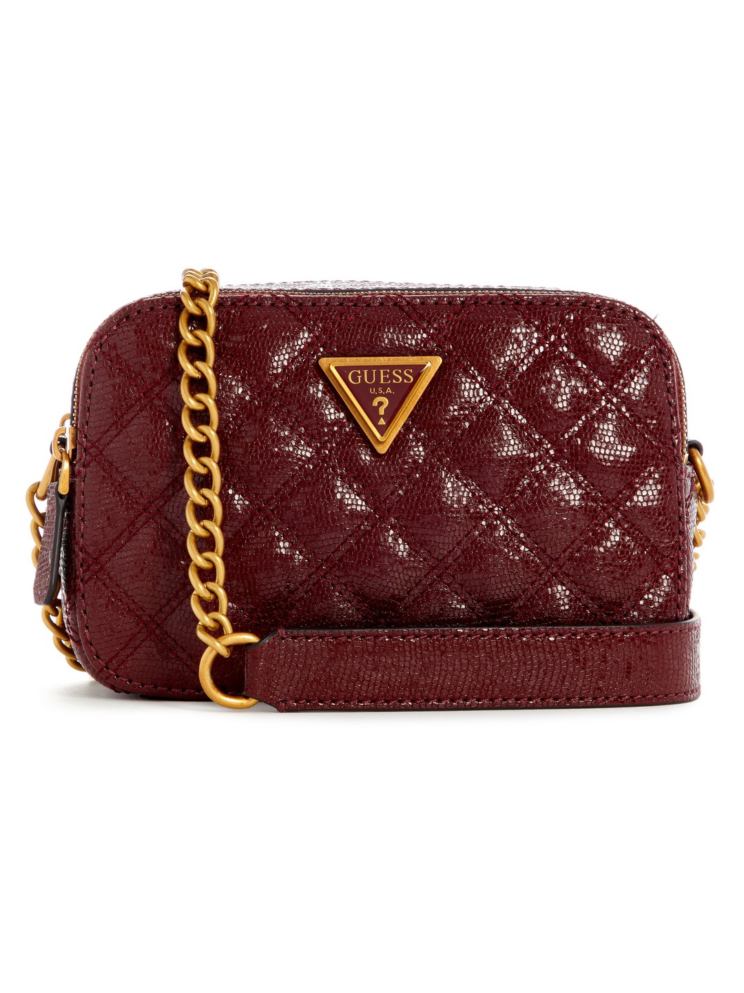Burgundy Self-Design Crossbody Bag