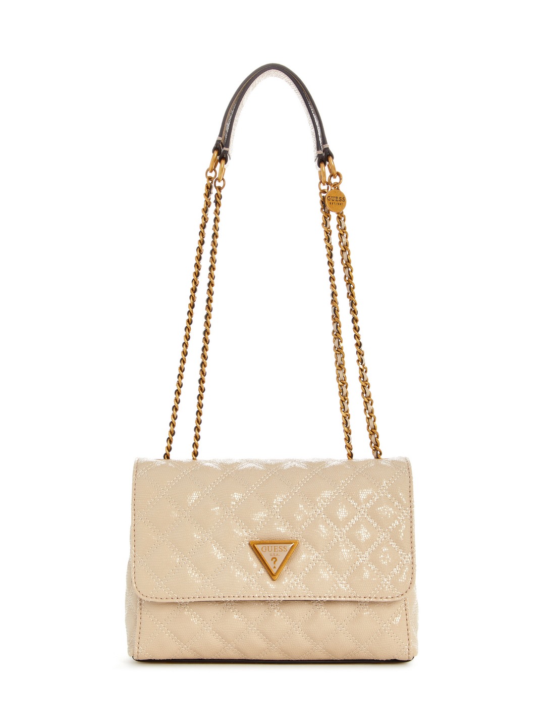Beige Self-Design Crossbody Bag