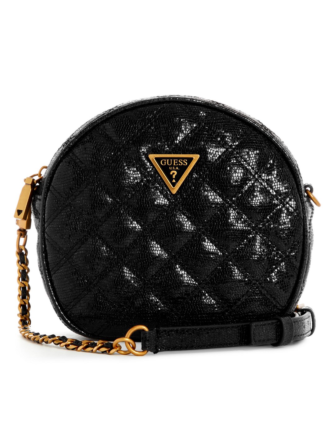 Black Self-Design Crossbody Bag