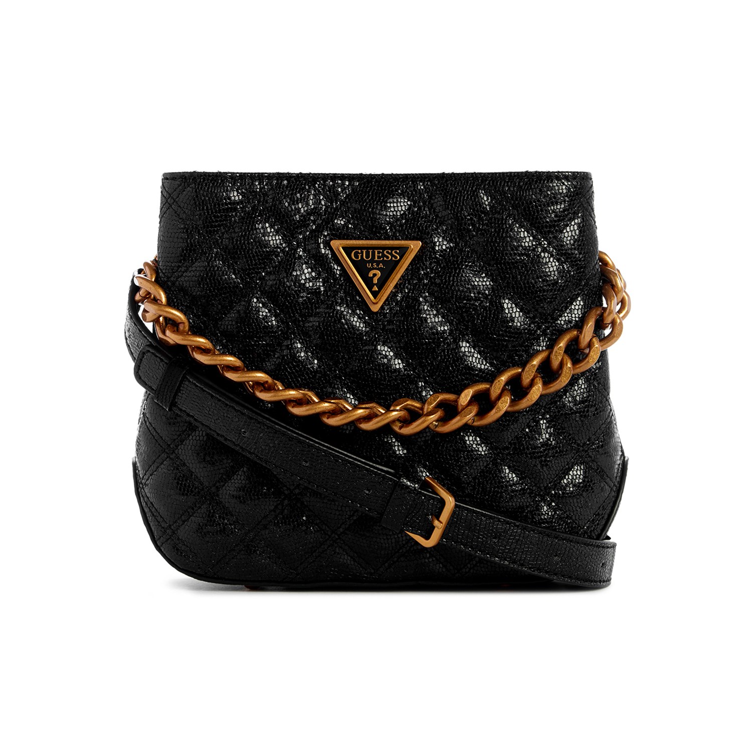 Guess Quilted Textured Eire Small Bucket Bag