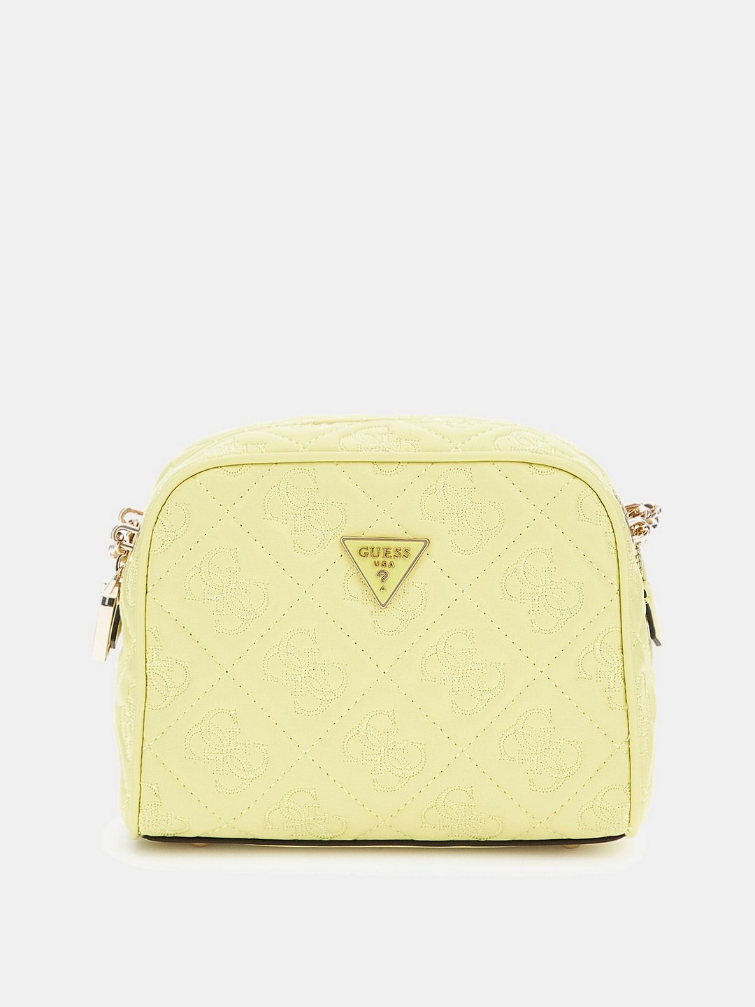 Guess Citrine Quilted Adelasia Camera Crossbody Bag
