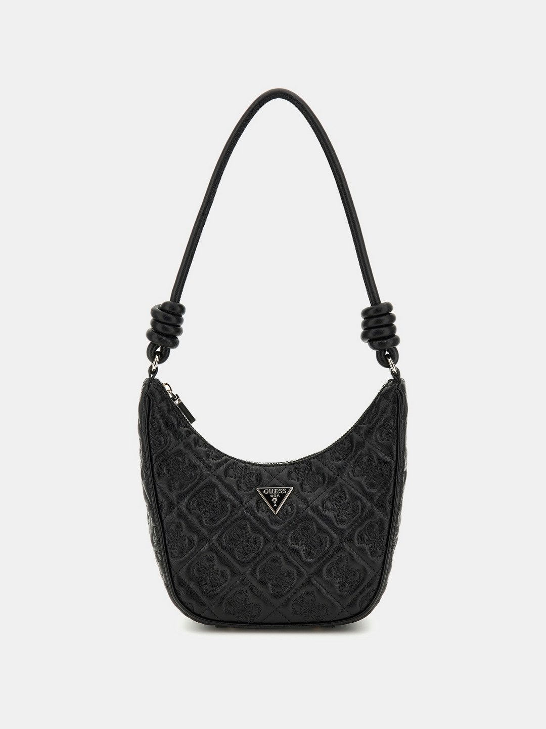 Guess Black Textured Adelasia Top Zip Shoulder Bag