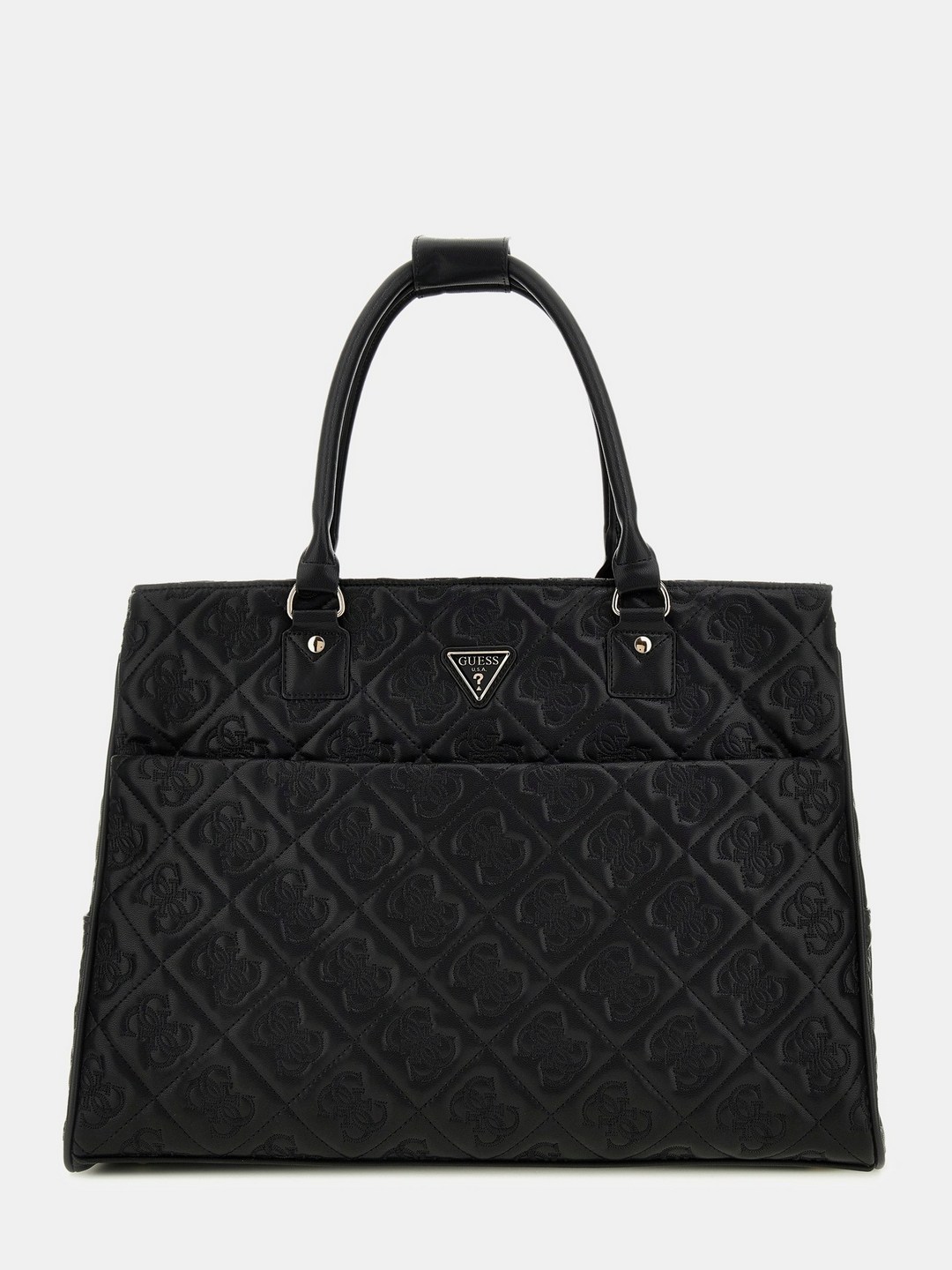 Guess Black Quilted Adelasia Shopper Tote Bag
