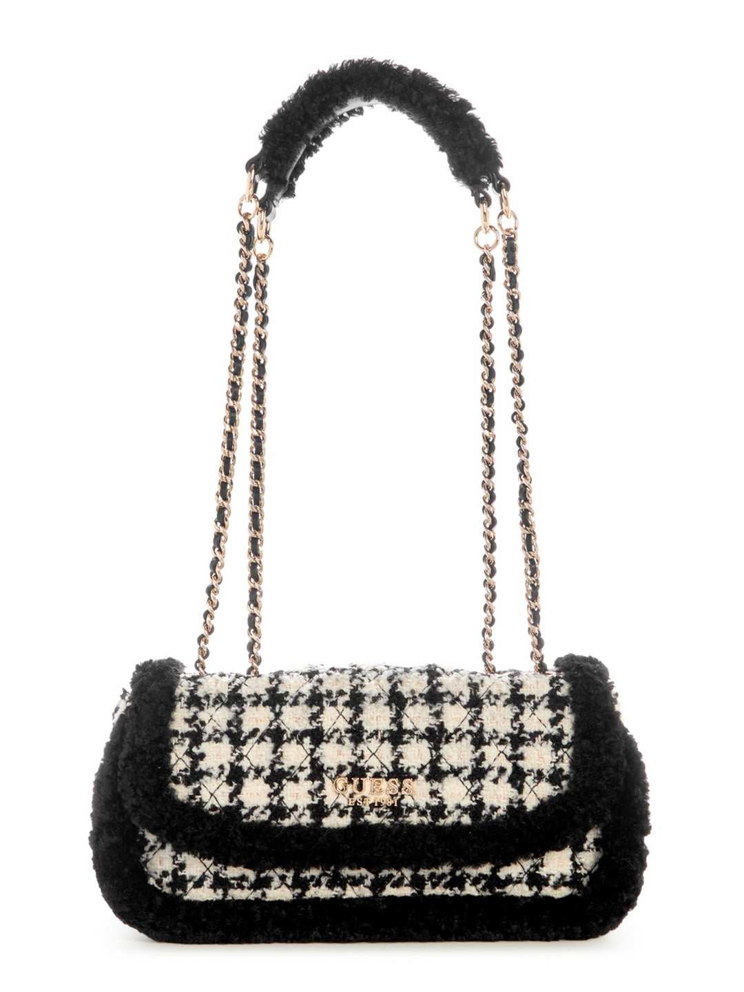 Guess Women Tweed Cristi Convertible Crossbody Bag