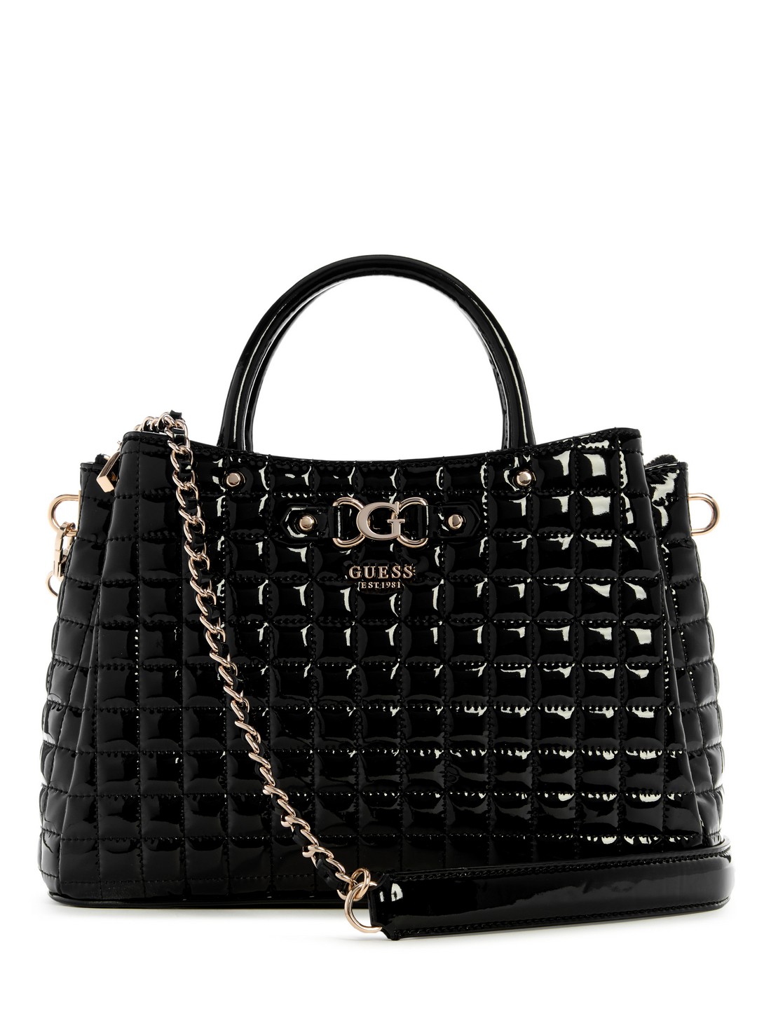 Black Quilted Nadira Girlfriend Satchel Bag