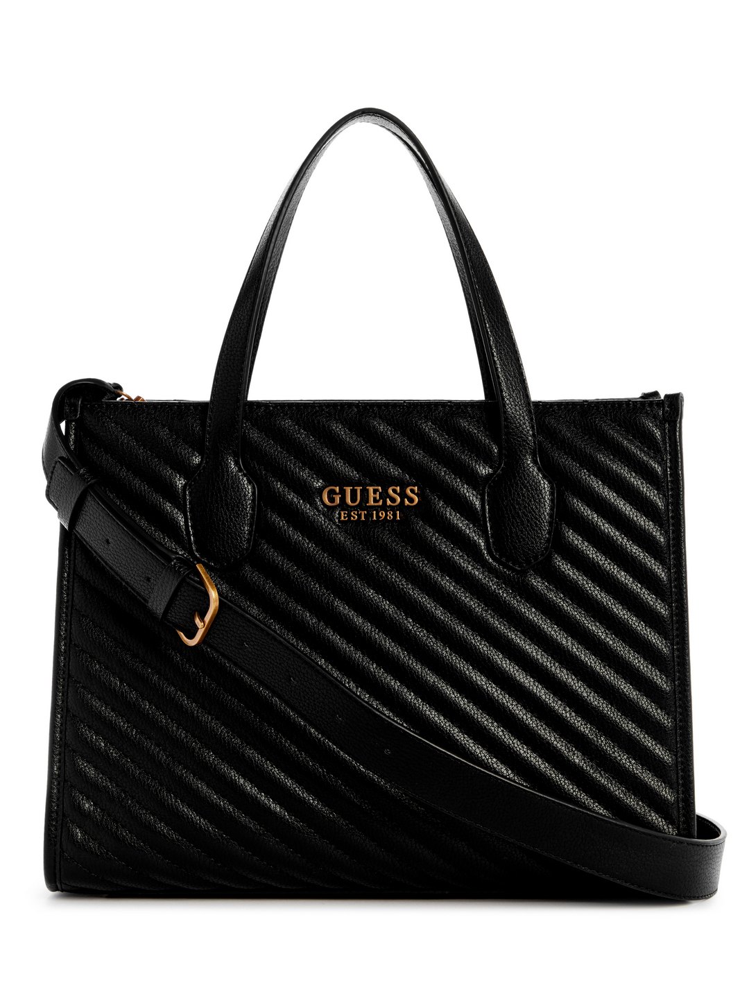 Guess Black Quilted Silvana Tote Bag