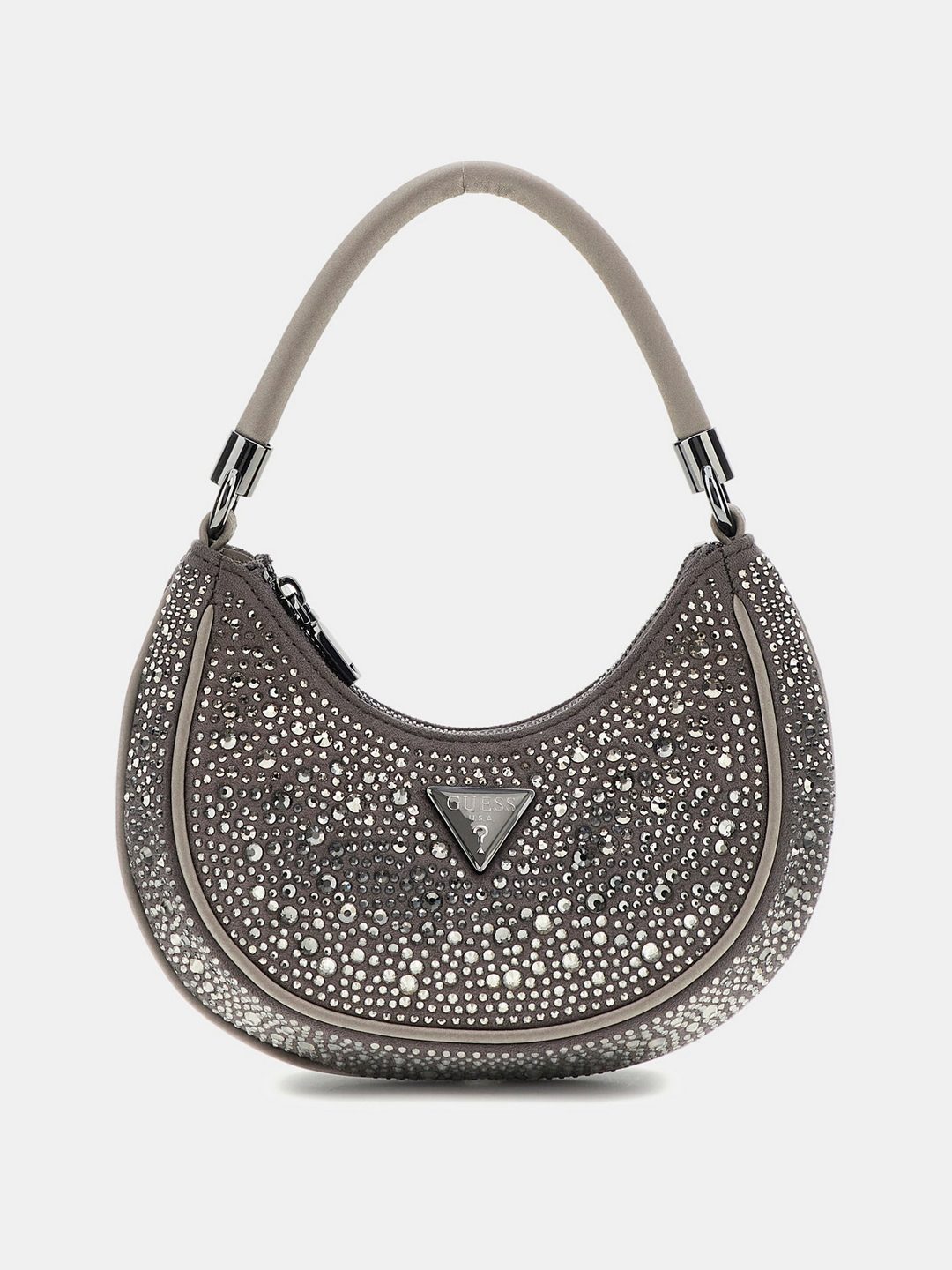 Guess Pewter Embellished Zalina Small Hobo Bag