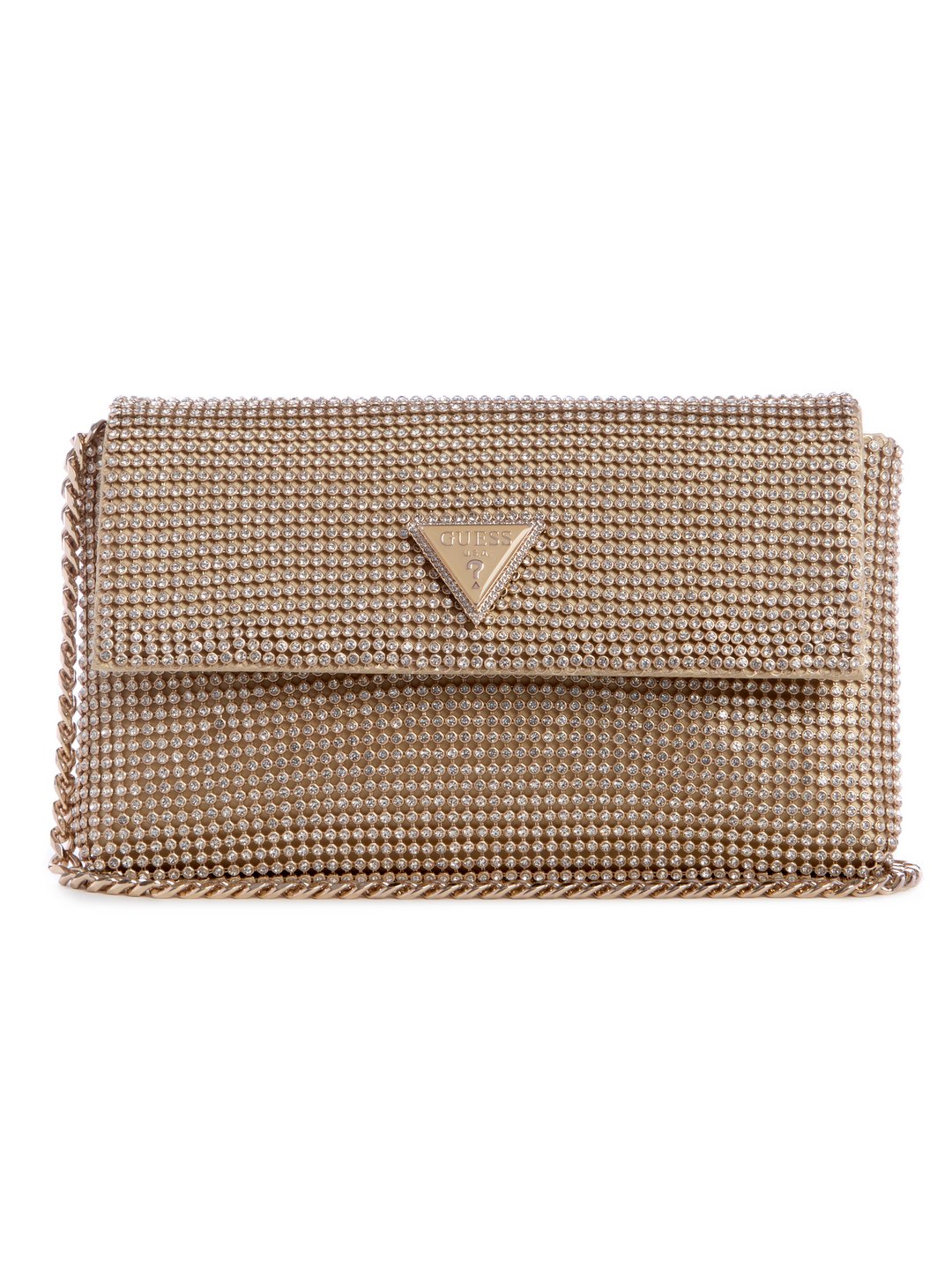 Guess Gold Embellished Zalina Flap Clutch