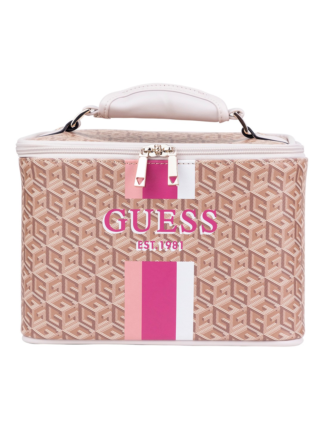 Guess Women Brown Printed Vanity Box