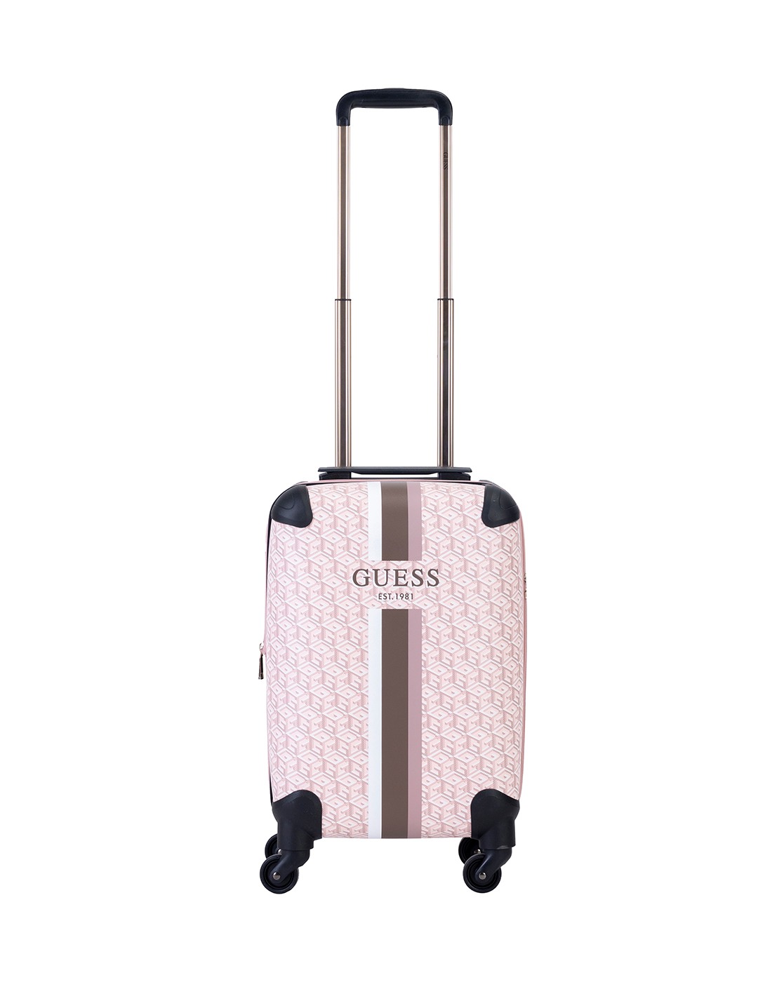 Pink Polyurethane Printed Trolly Bag