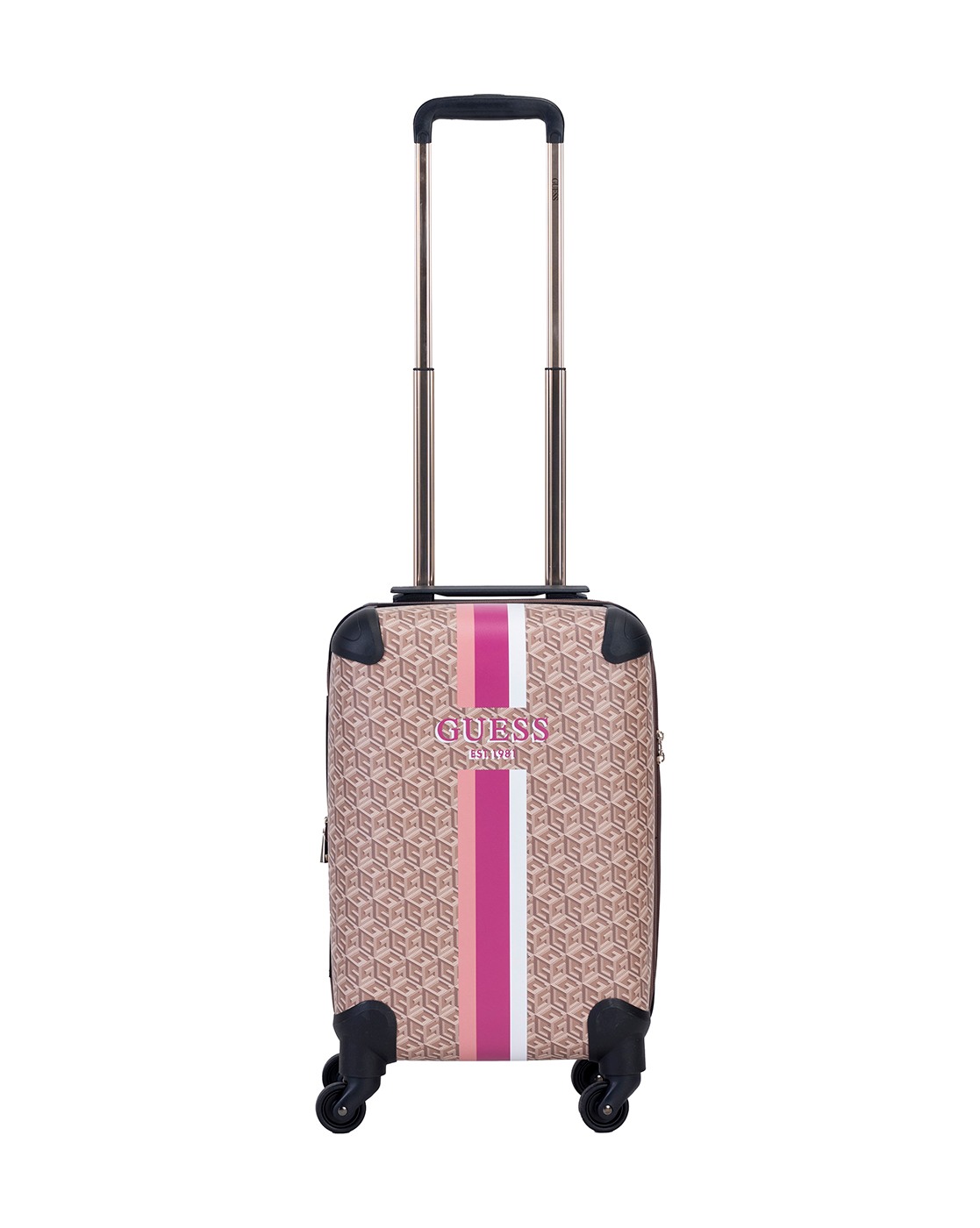 Brown Polyurethane Printed Trolly Bag