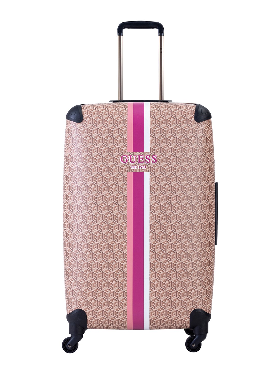 Guess Women Brown Printed Trolley Bag