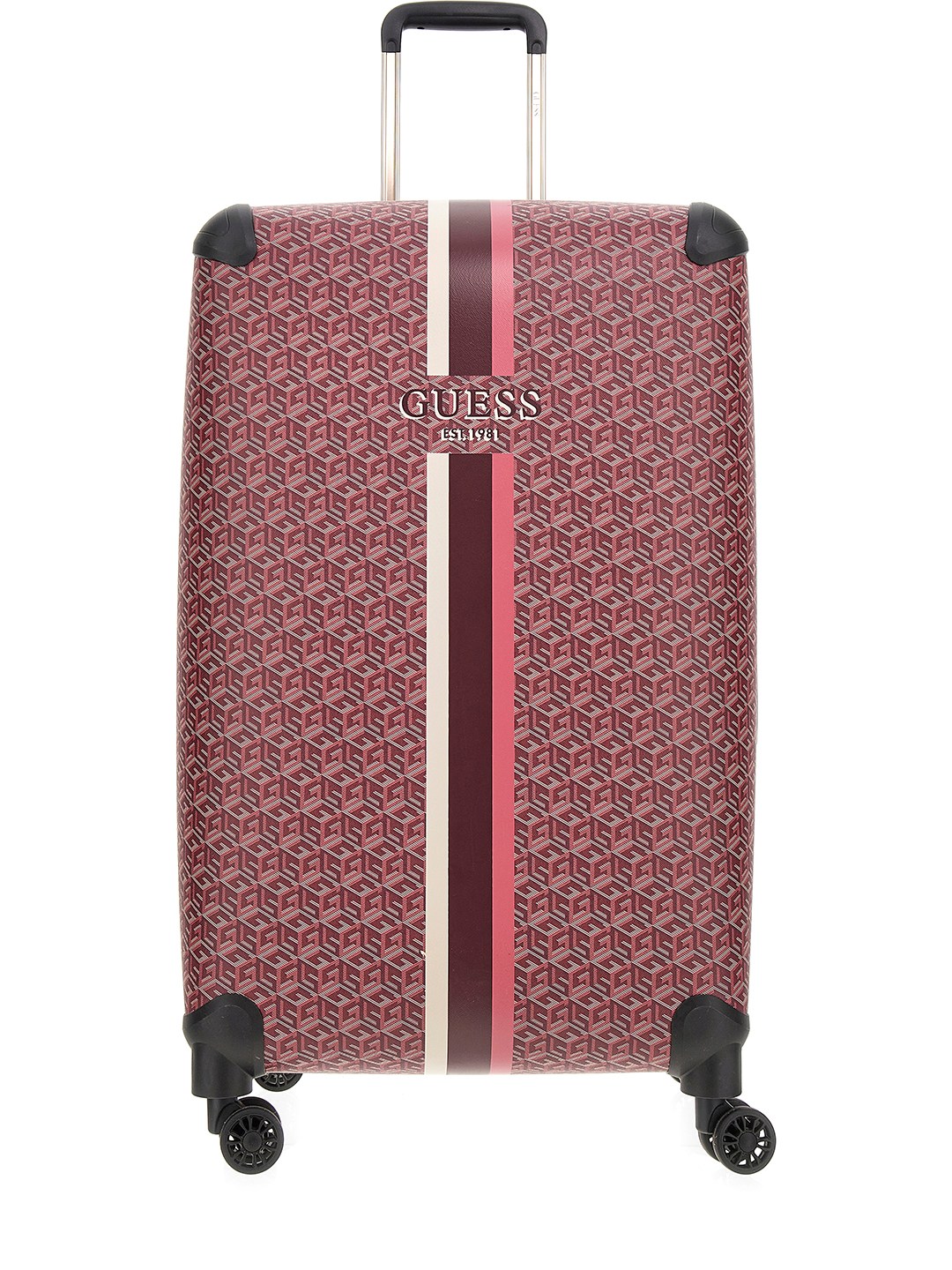 Guess Red Printed Trolley Bag