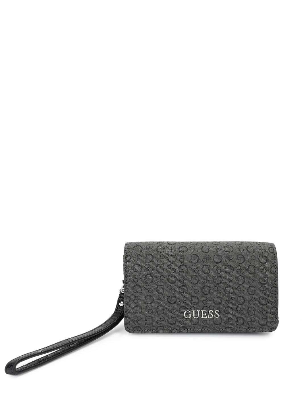 Guess Charcoal Grey Printed Sandria Boxed 3-Fold Wallet