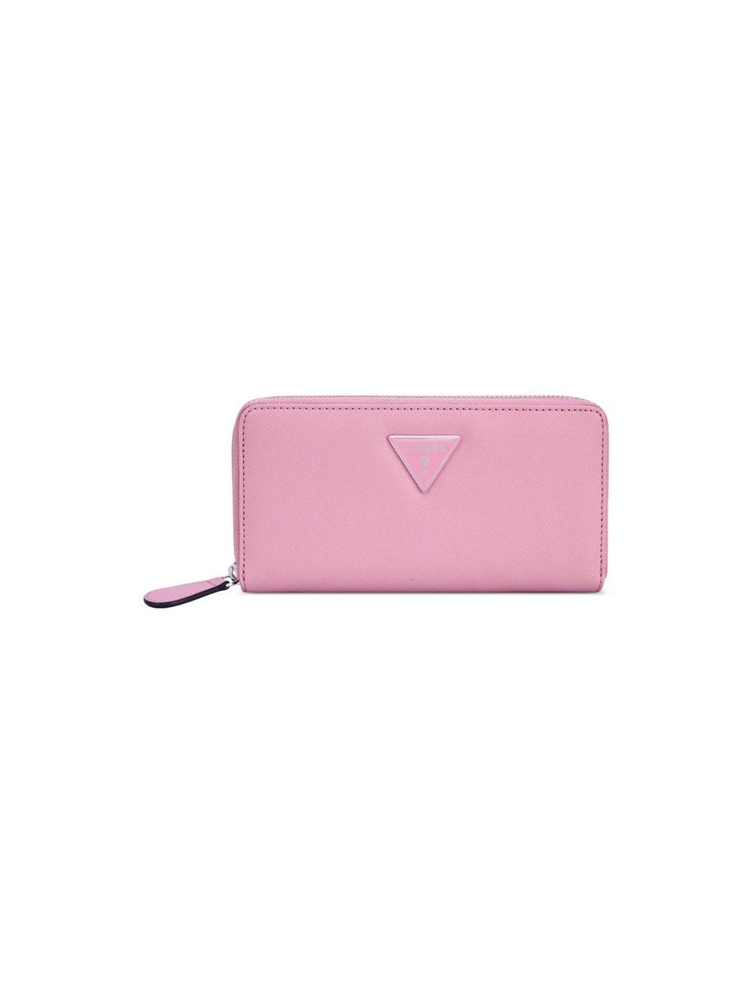 Mauve Solid Viviette Medium Zip Around Wallet