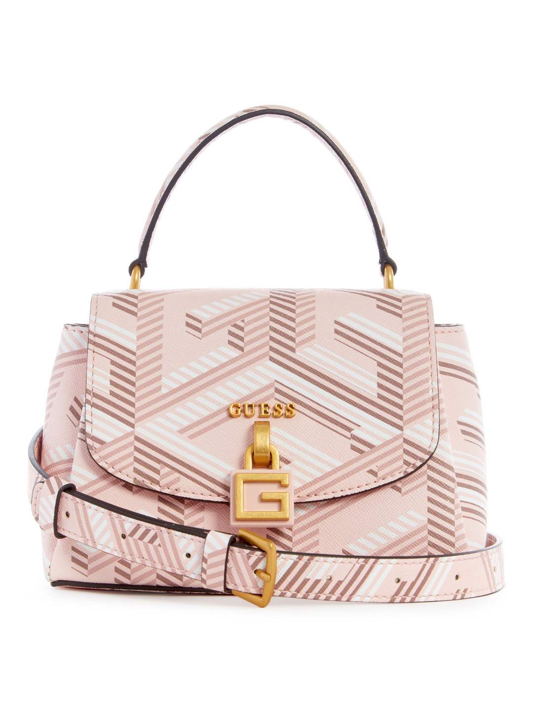 Guess Women Pink Geometric Mini Crossbody Bag