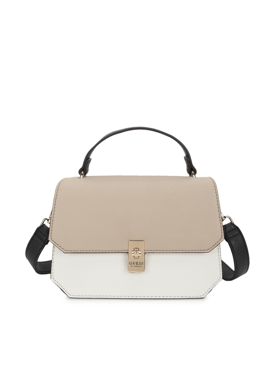 Guess Beige Colorblock Lowen Crossbody Bag