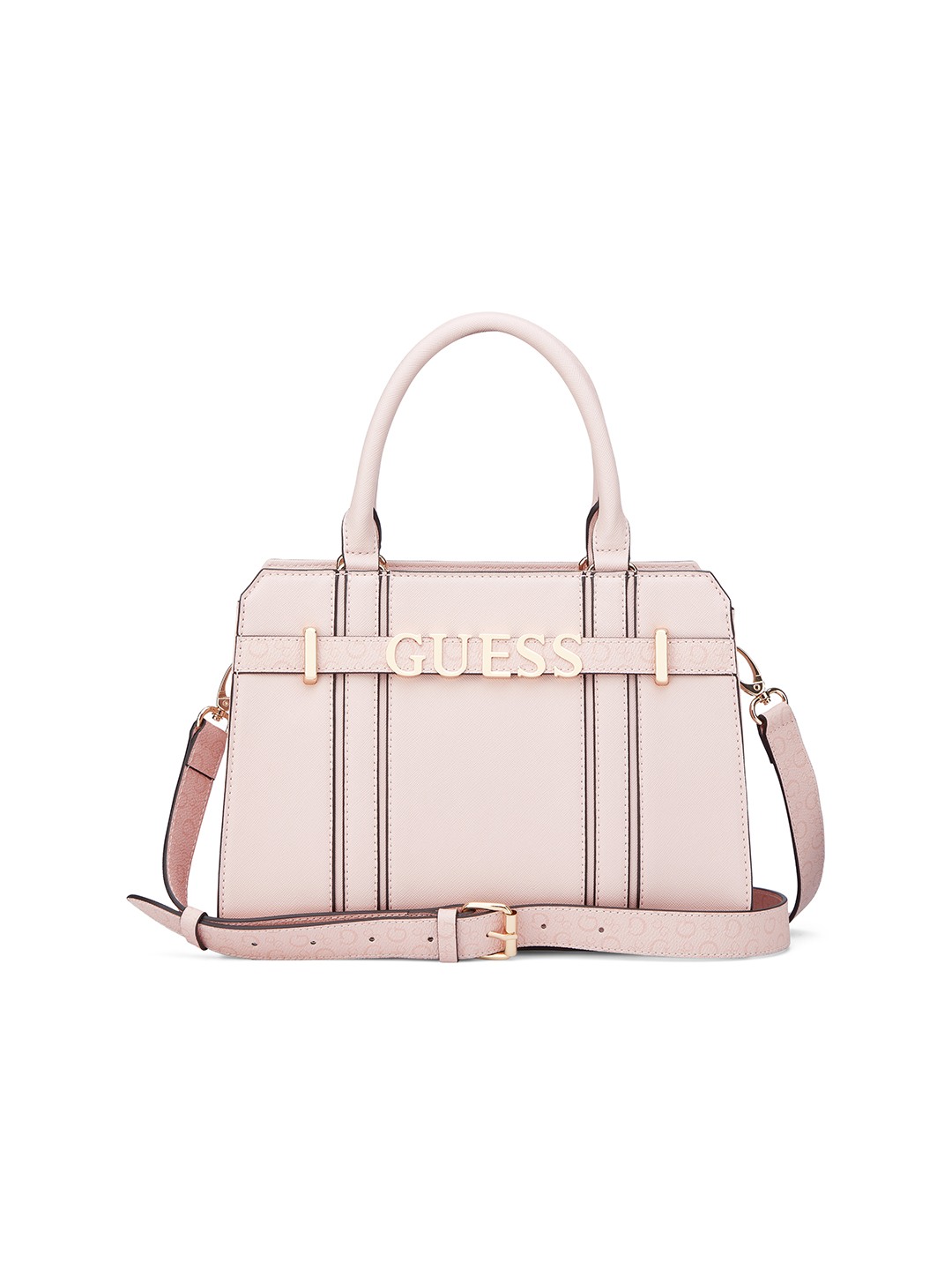 Rose Petal Solid Zipper Lisbeth Satchel Bag
