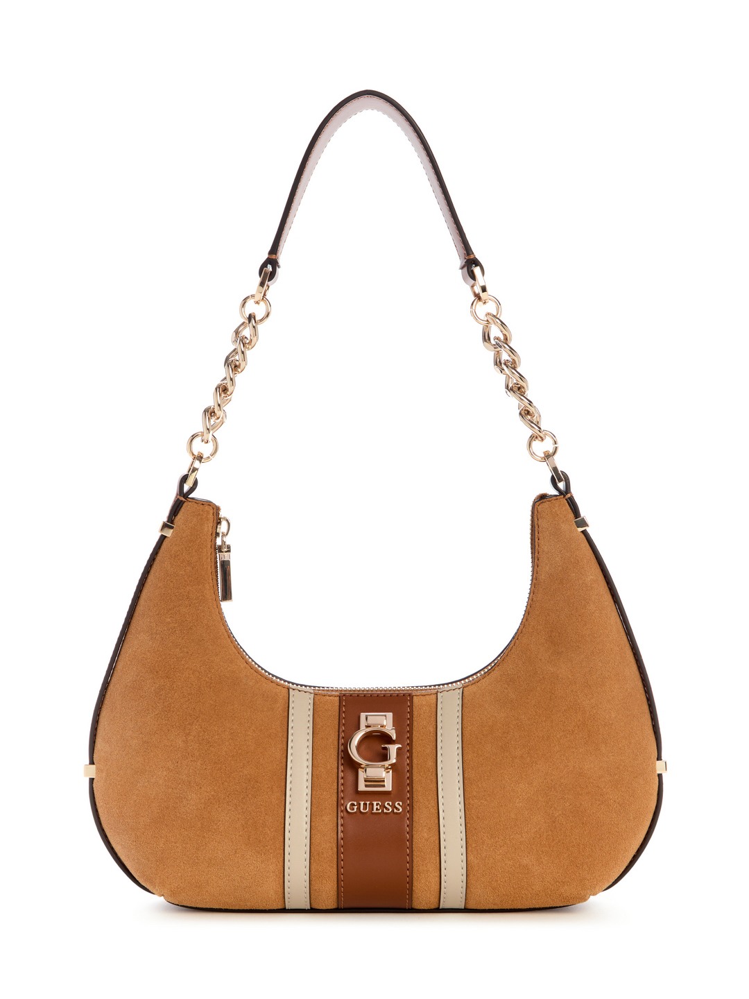 Cognac Multi Solid Erenia Top Zip Shoulder Bag