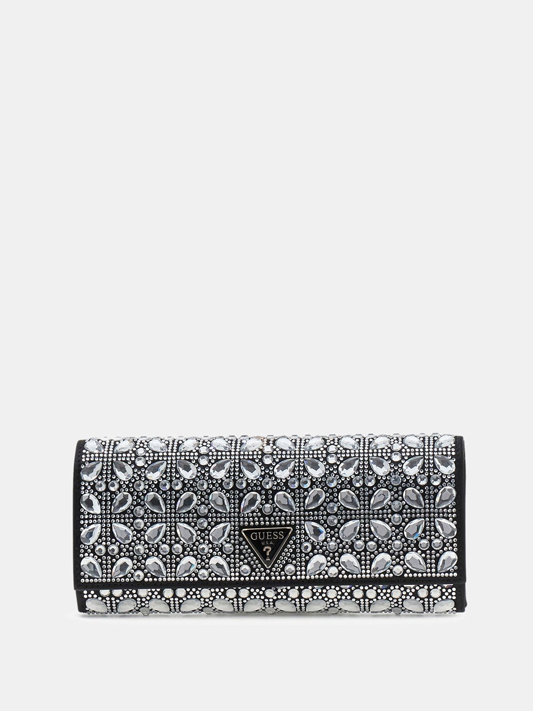 Black Embellished Magnet Elsie Clutch