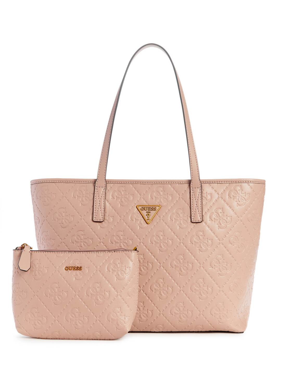 Guess Women Pink Geometric Tote Bag with Inner Bag