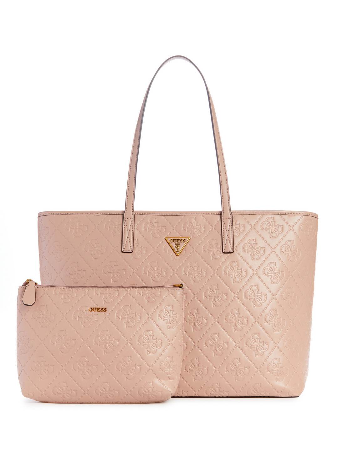Guess Women Pink Geometric Tote Bag with Inner Bag
