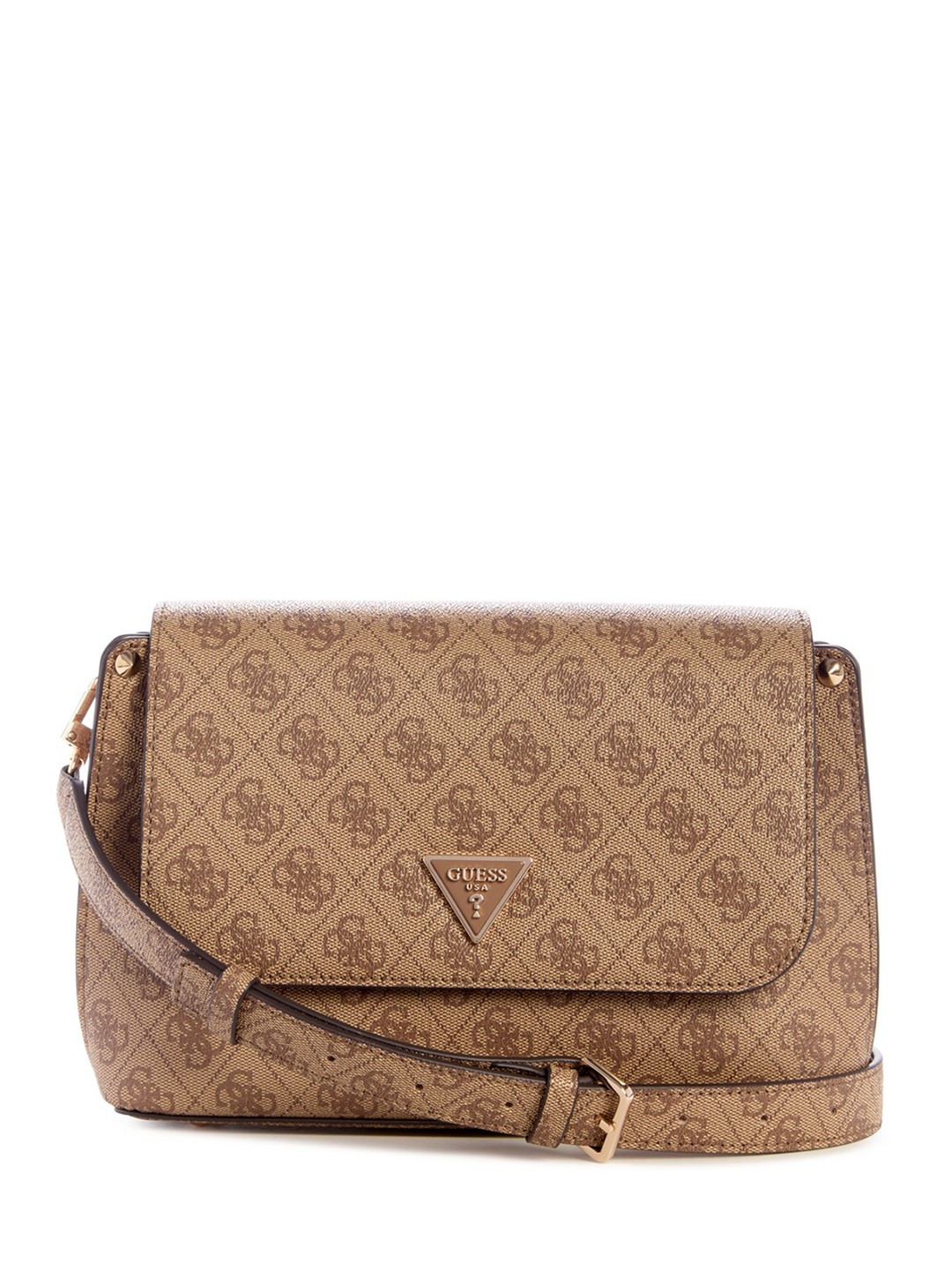 Brown Printed Meridian Flap Crossbody Bag