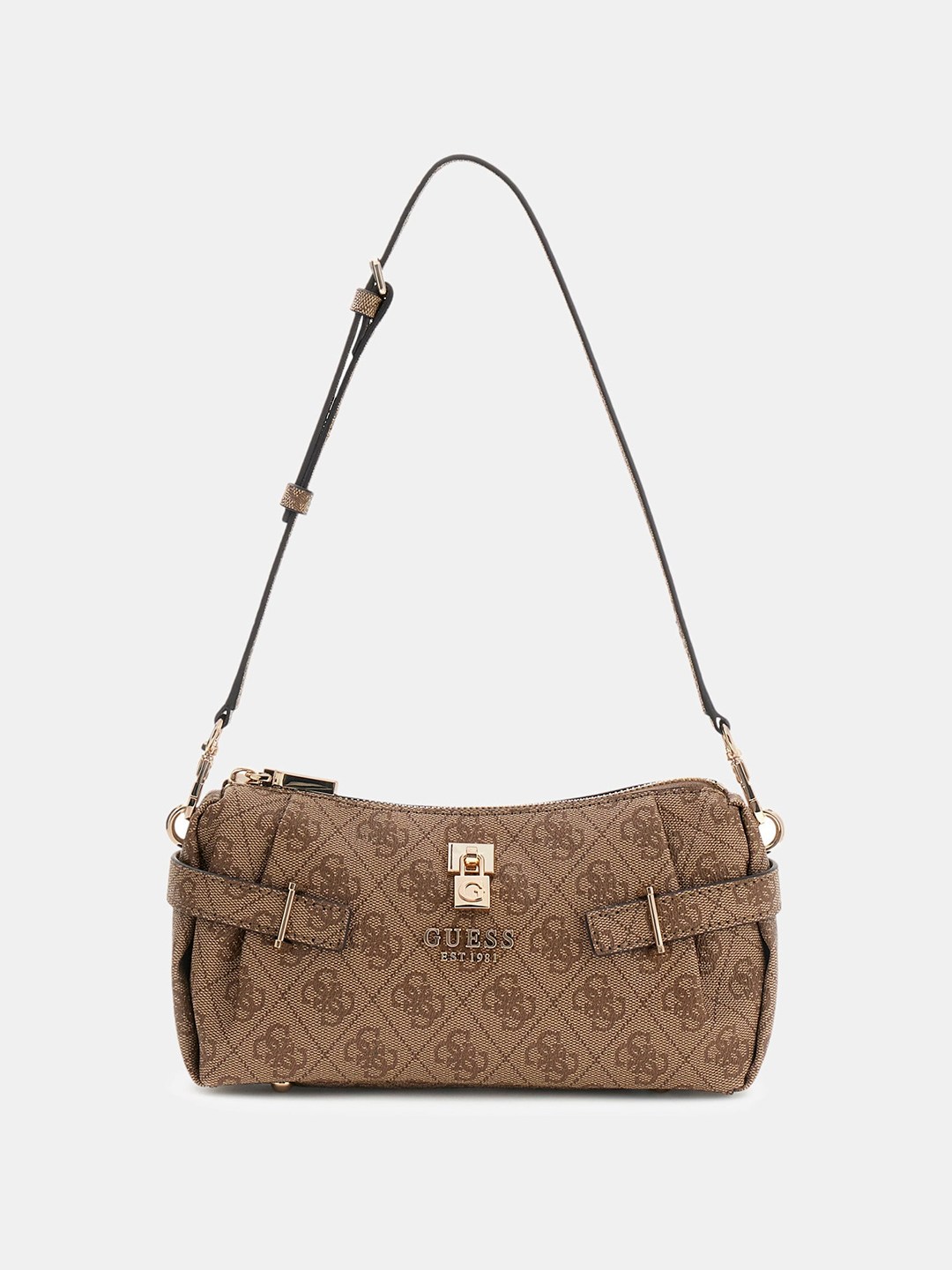 Latte Logo Printed Zipper Yesba Mini Top Zip Shoulder Bag
