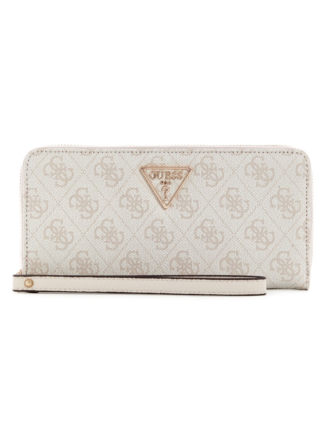 Guess Bone Logo Printed Laurel Large Zip Around Wallet
