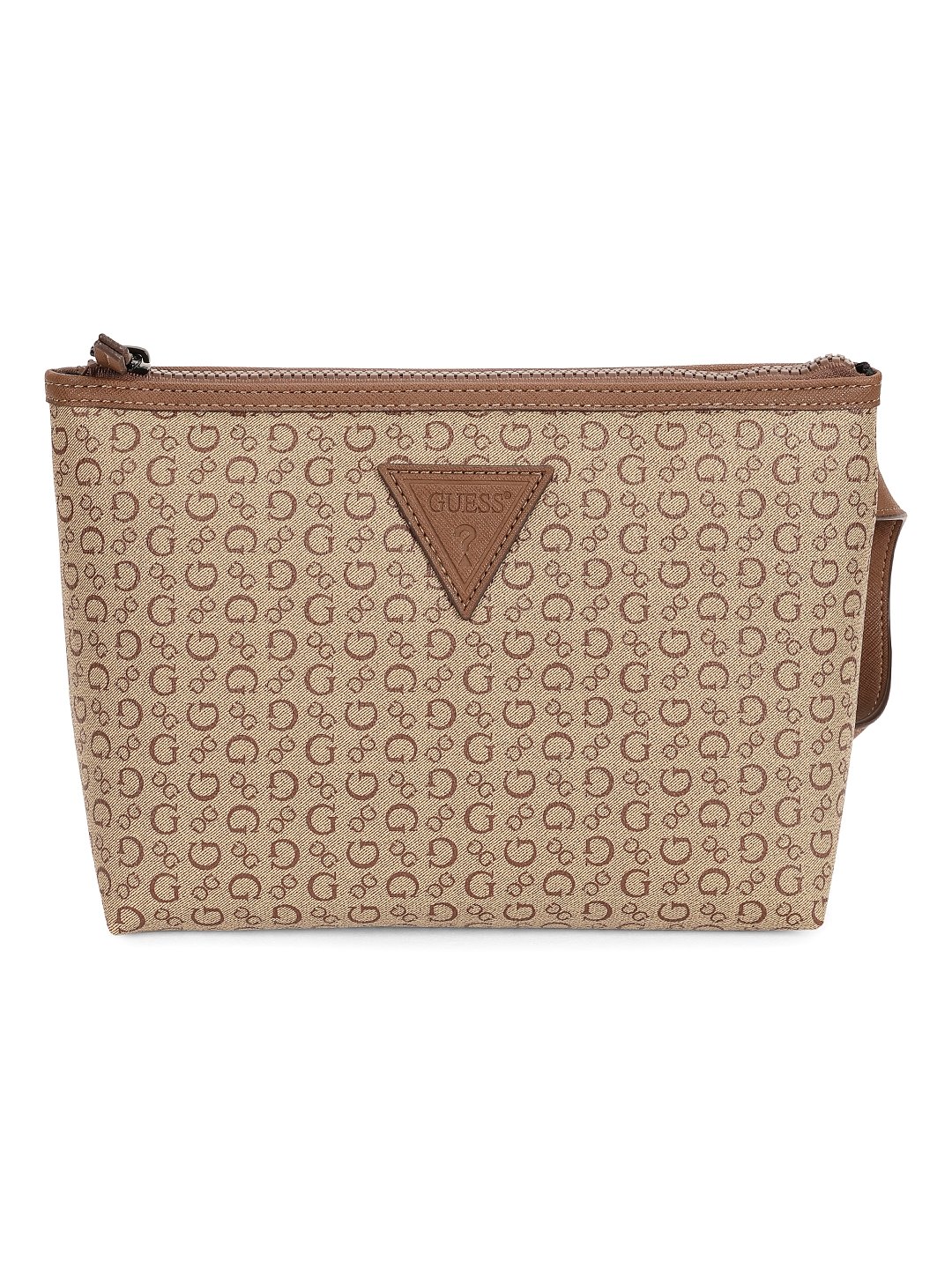 Guess Beige PVC Printed MEN Pouch