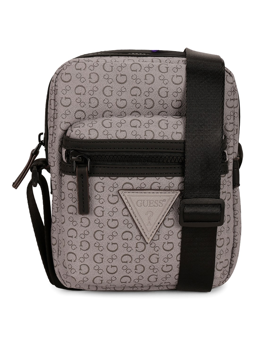 Guess Grey PVC Printed MEN Camera Bag