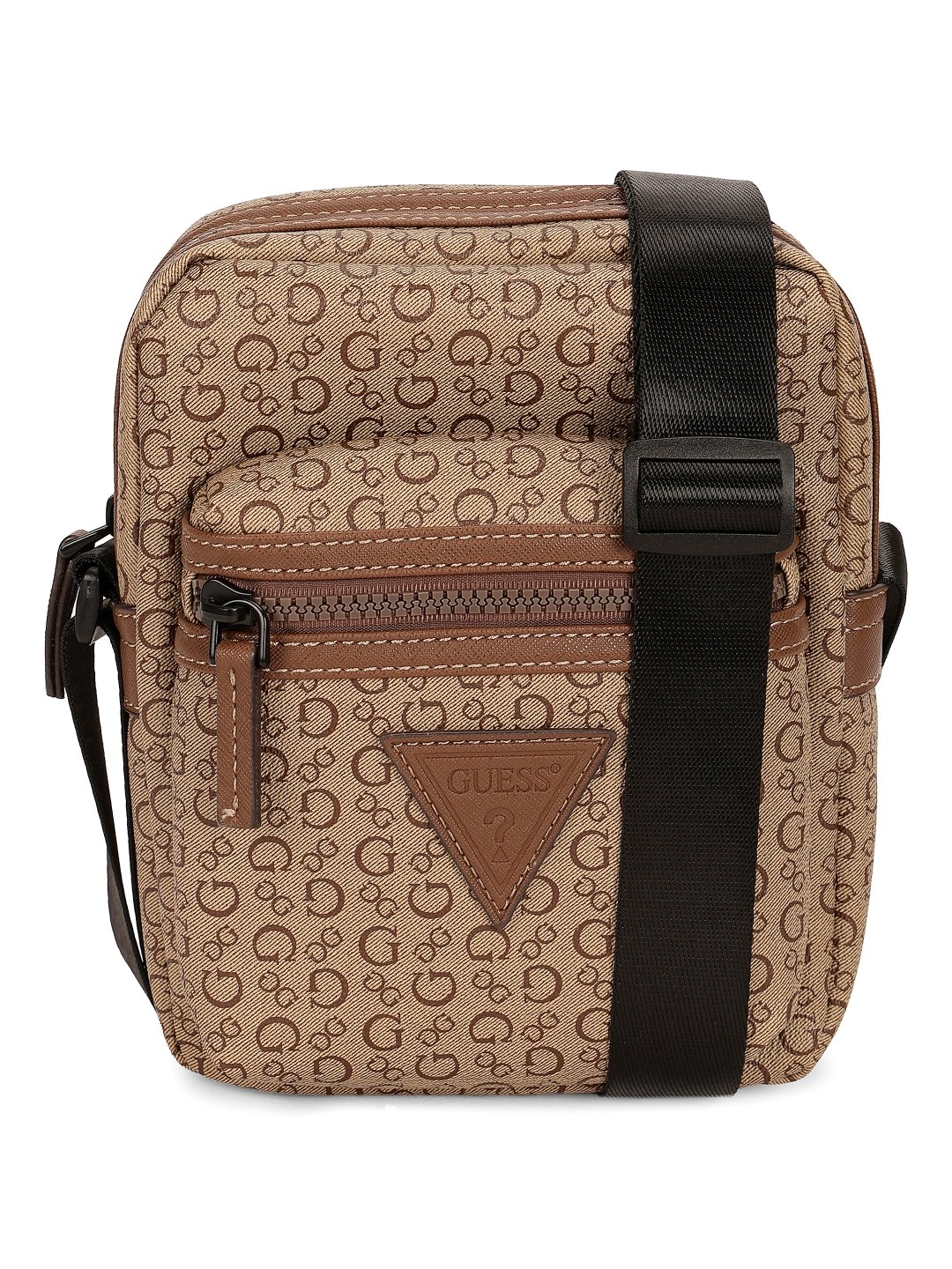Guess Beige PVC Printed MEN Camera Bag