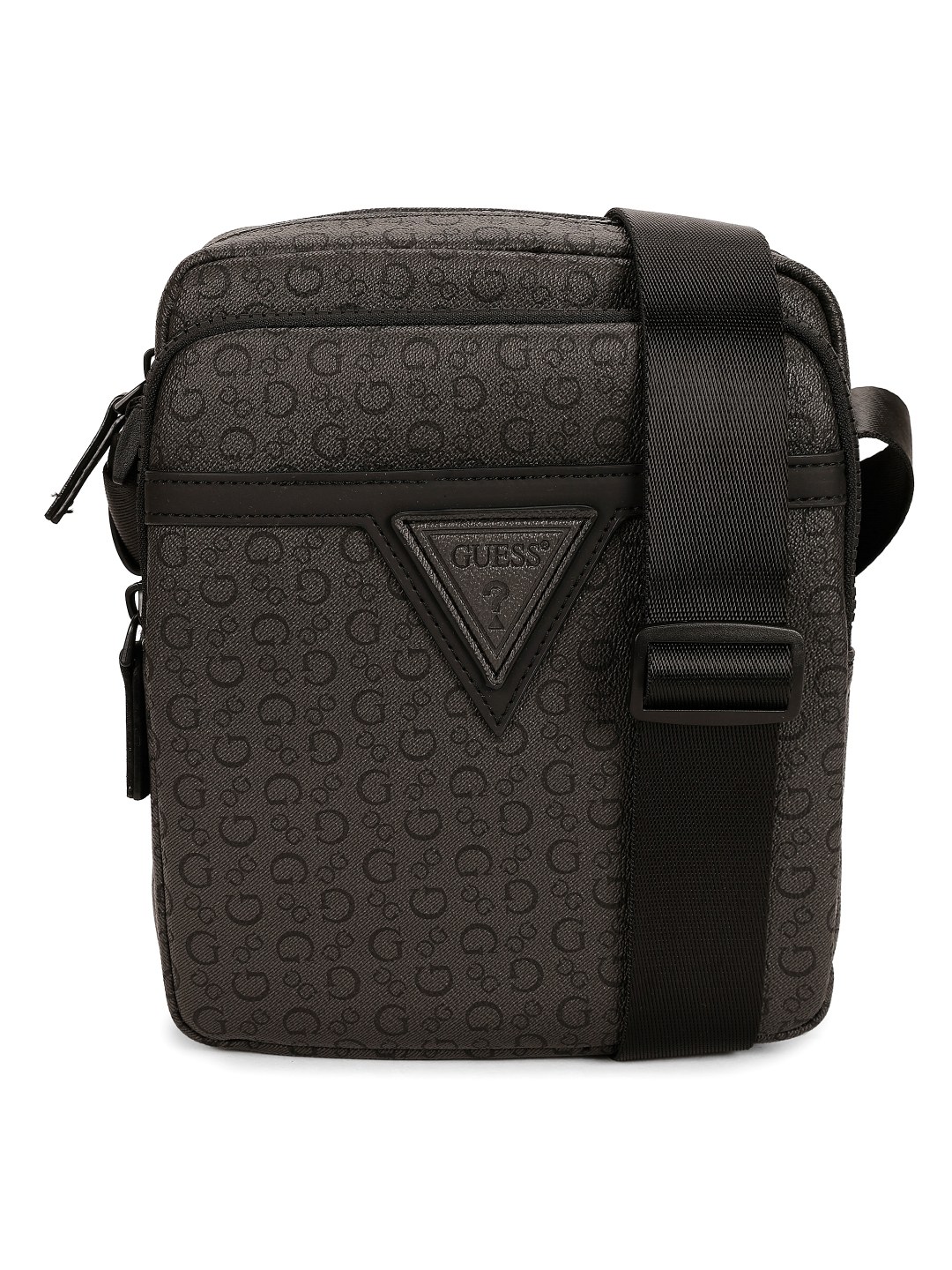 Guess Black PVC Printed MEN Cross Body
