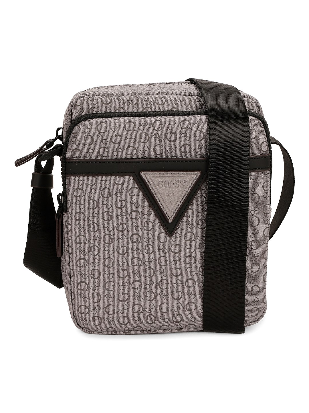 Guess Grey PVC Printed MEN Cross Body