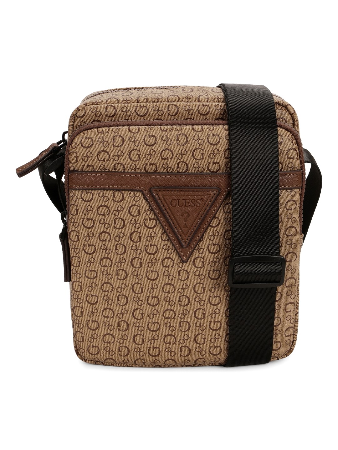 Guess Beige PVC Printed MEN Cross Body