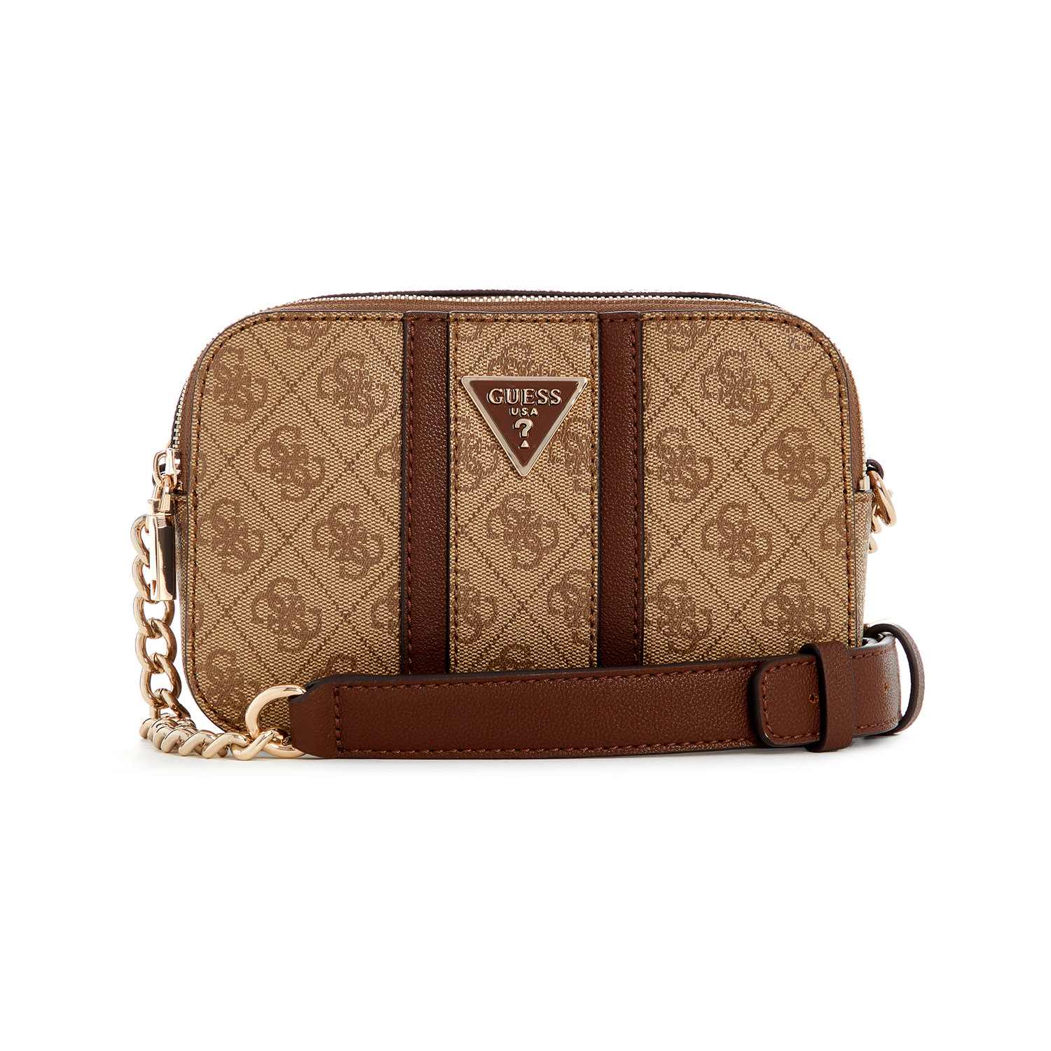 Guess Women's Brown PU Printed Camera Bag