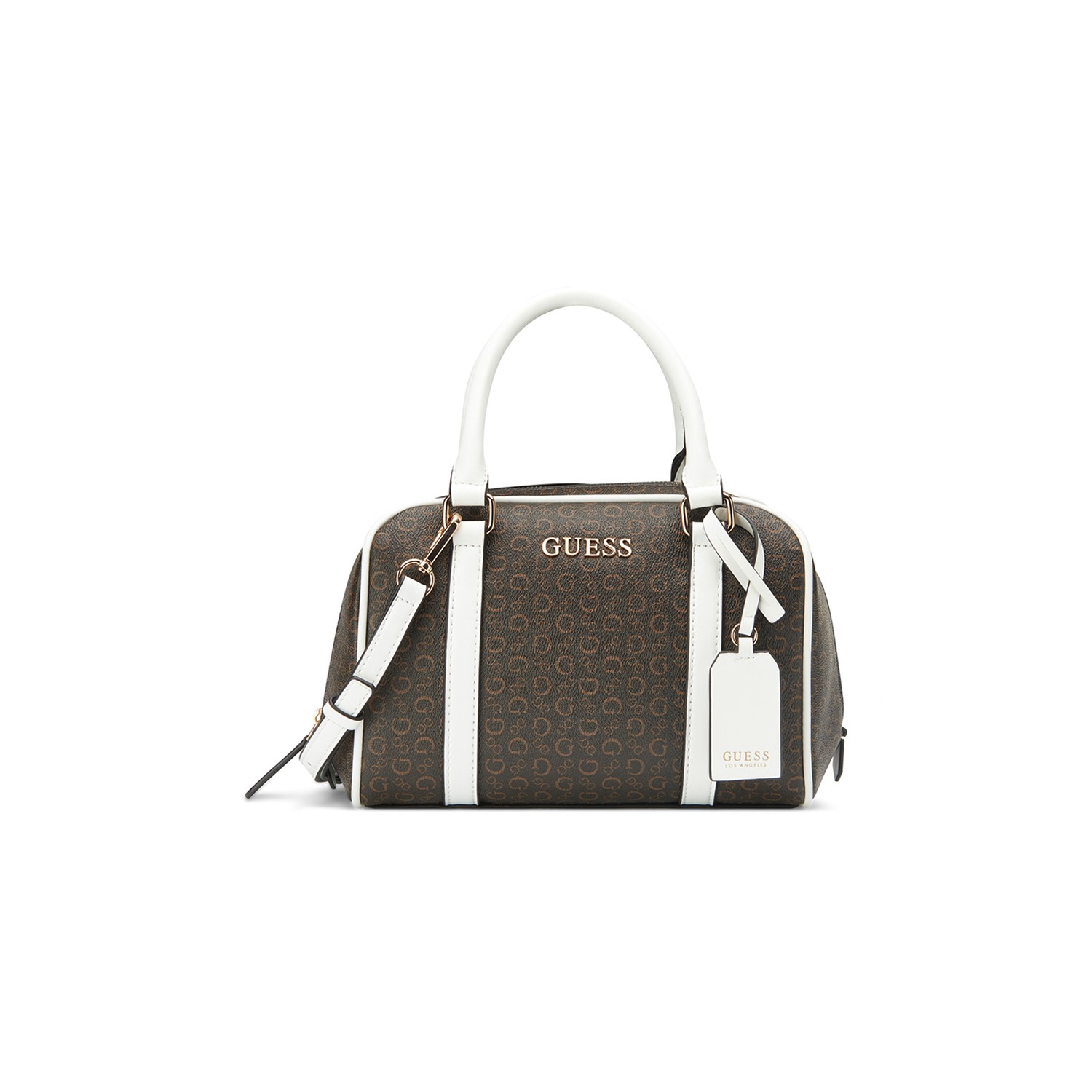 Guess Women Printed Pvc Marcey Small Satchel Bag