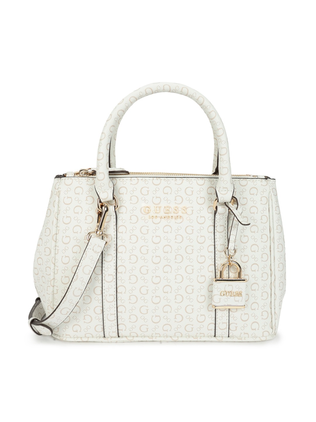 Guess White Printed Saffron Satchel
