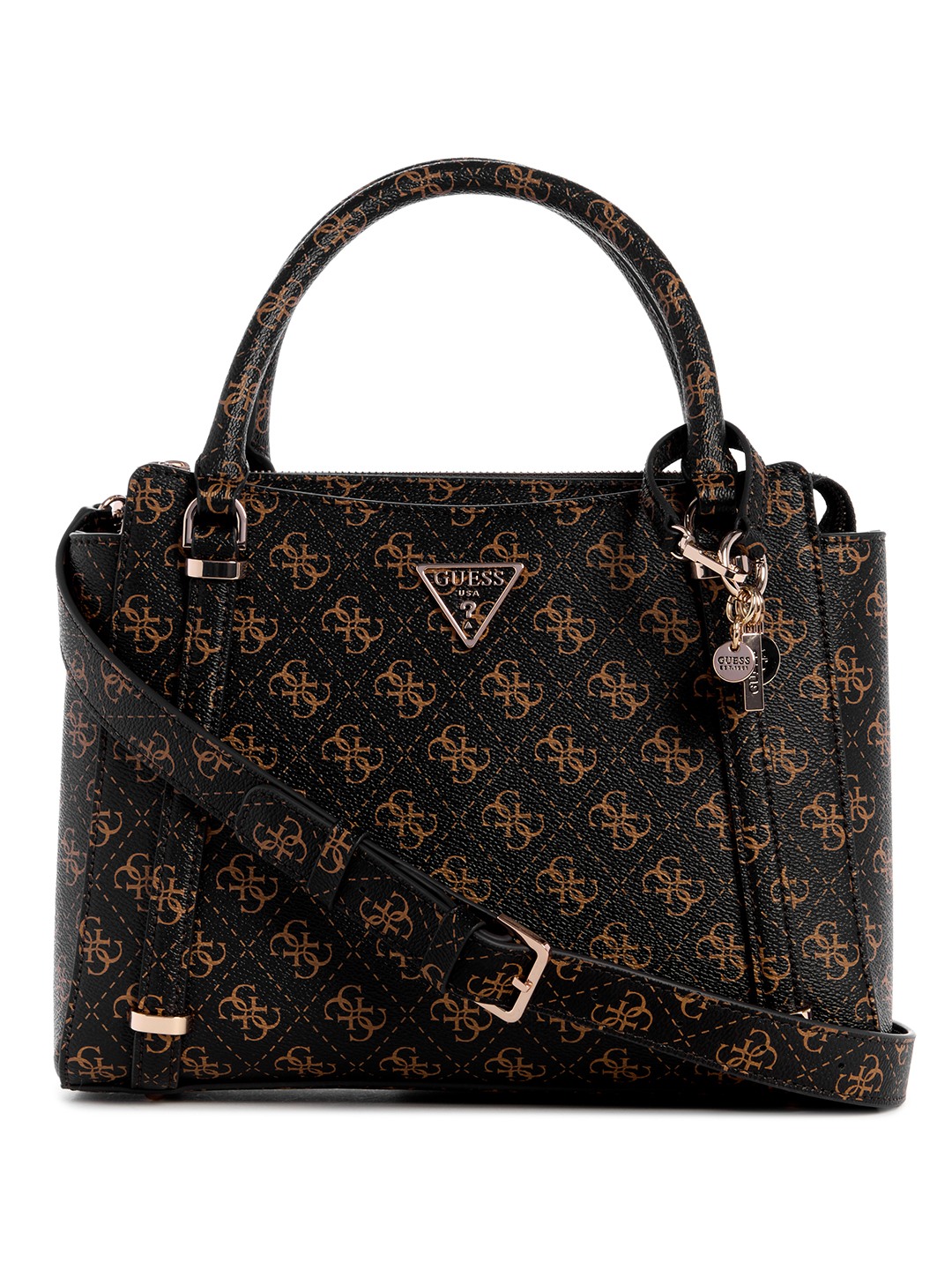 Guess Monogram Daryna 2 Comp Satchel Bag