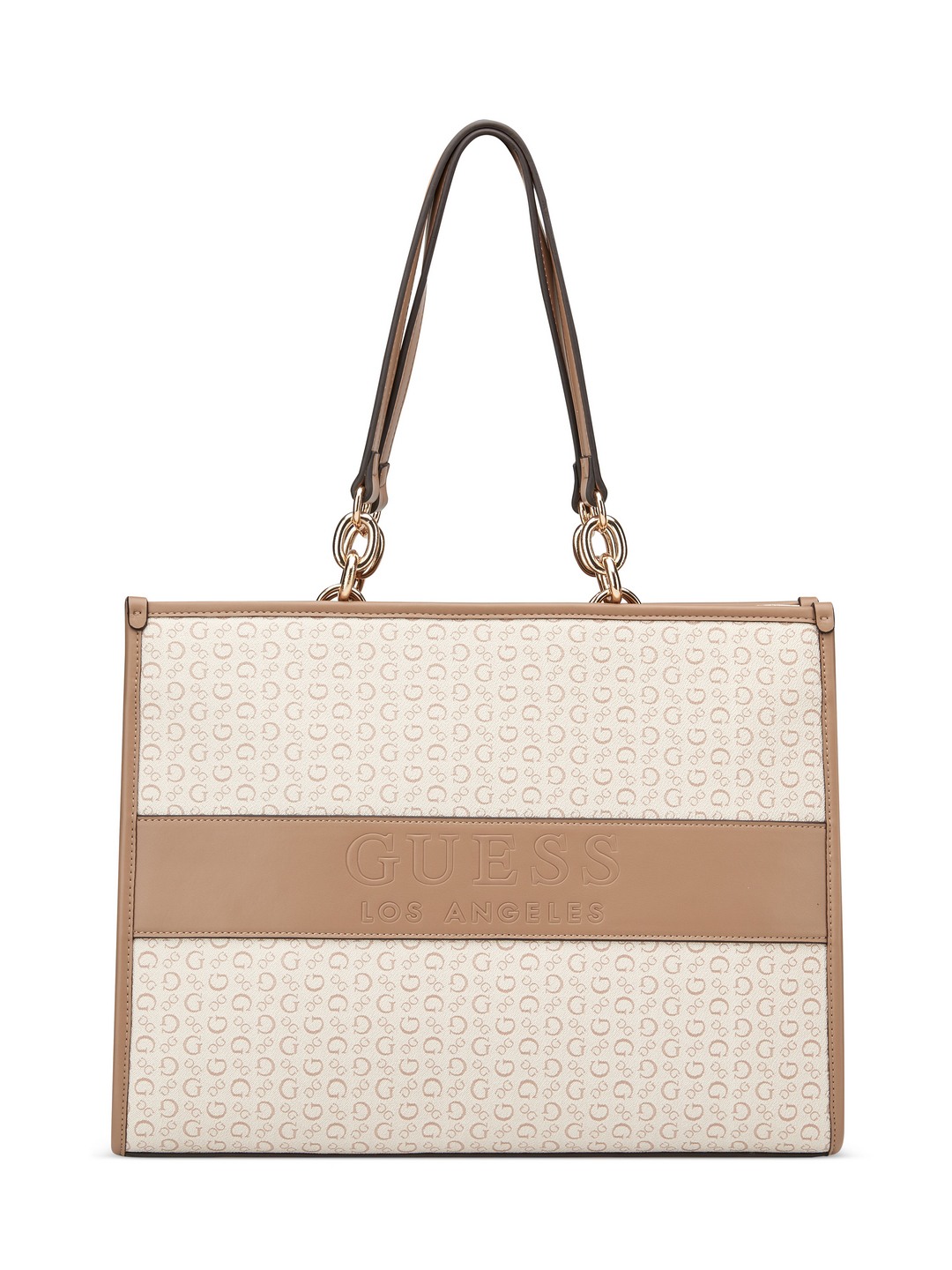 Guess Khaki Printed Devlon Carryall Tote