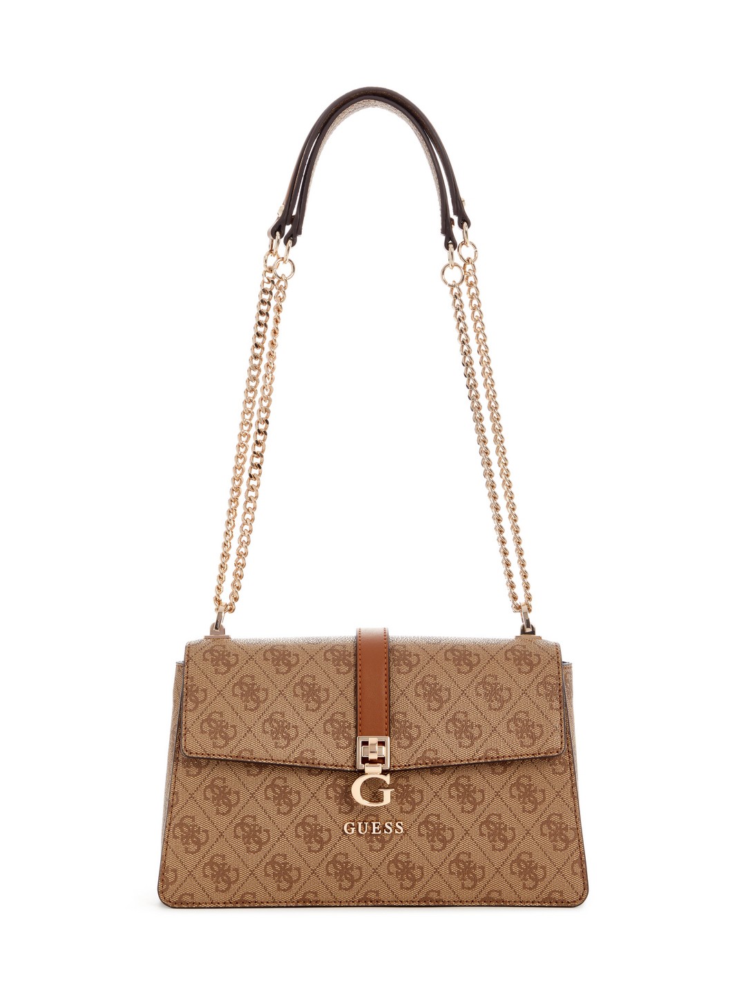 Latte Logo Monogram Polyurethane Zamira Convertible Crossbody Bag