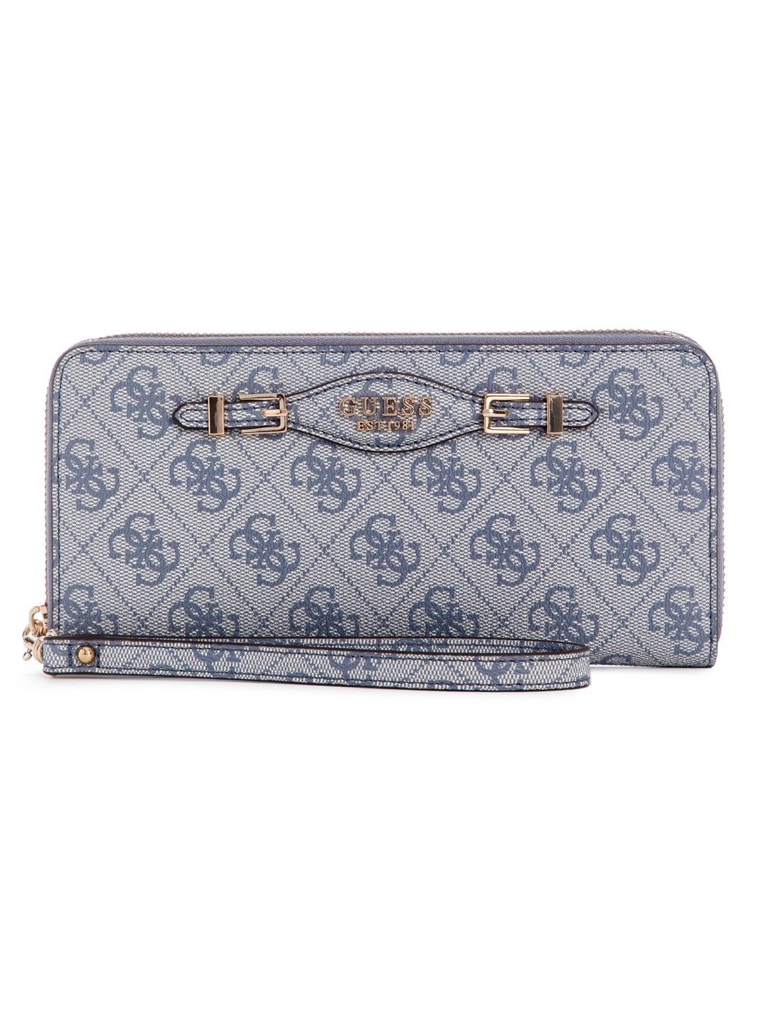 Guess Slate Logo Printed Katya Large Zip Around Wallet