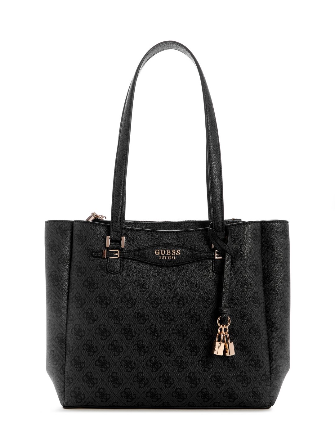 Guess Coal Logo Printed Katya Multi Comp Tote Bag