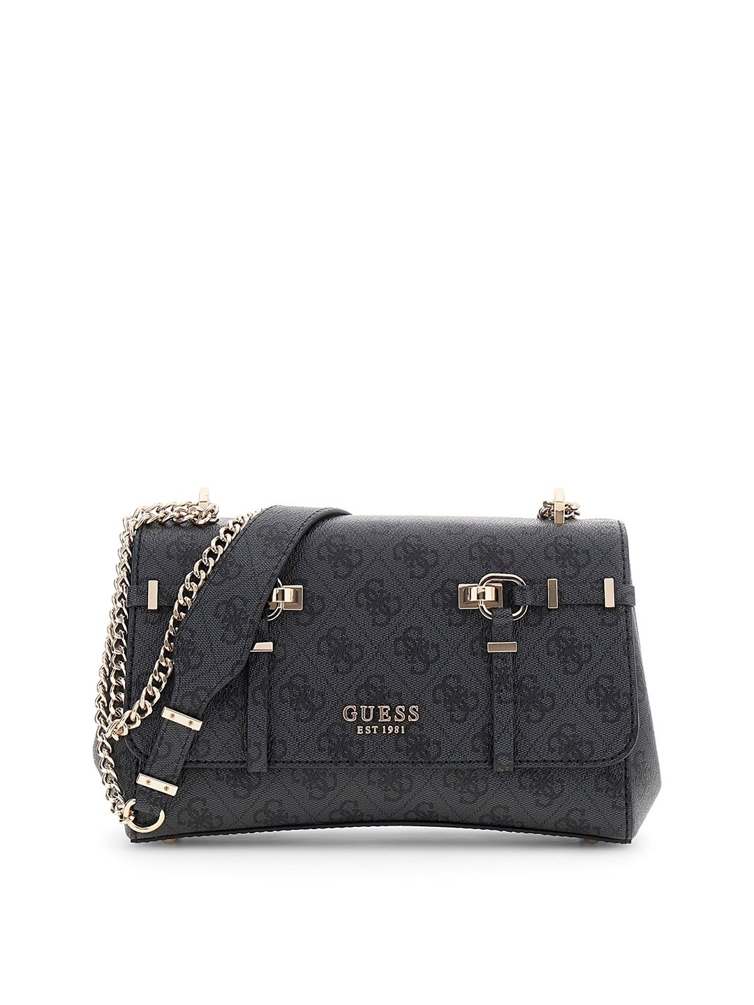 Women's Coal Printed Pu Leona Logo Crossbody Bag